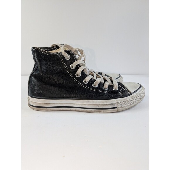 Converse Chuck Taylor All Star Leather High Top Black Men 4 Women 6 - Picture 5 of 13